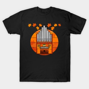 Fall Church Organ Organist Autumn Thanksgiving T-Shirt